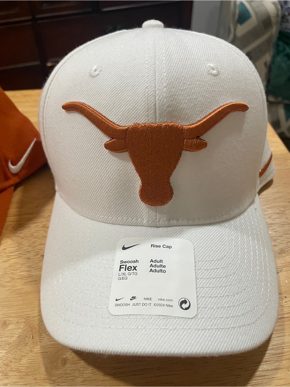 Nike White Cap with Burnt Orange Longhorn Patch